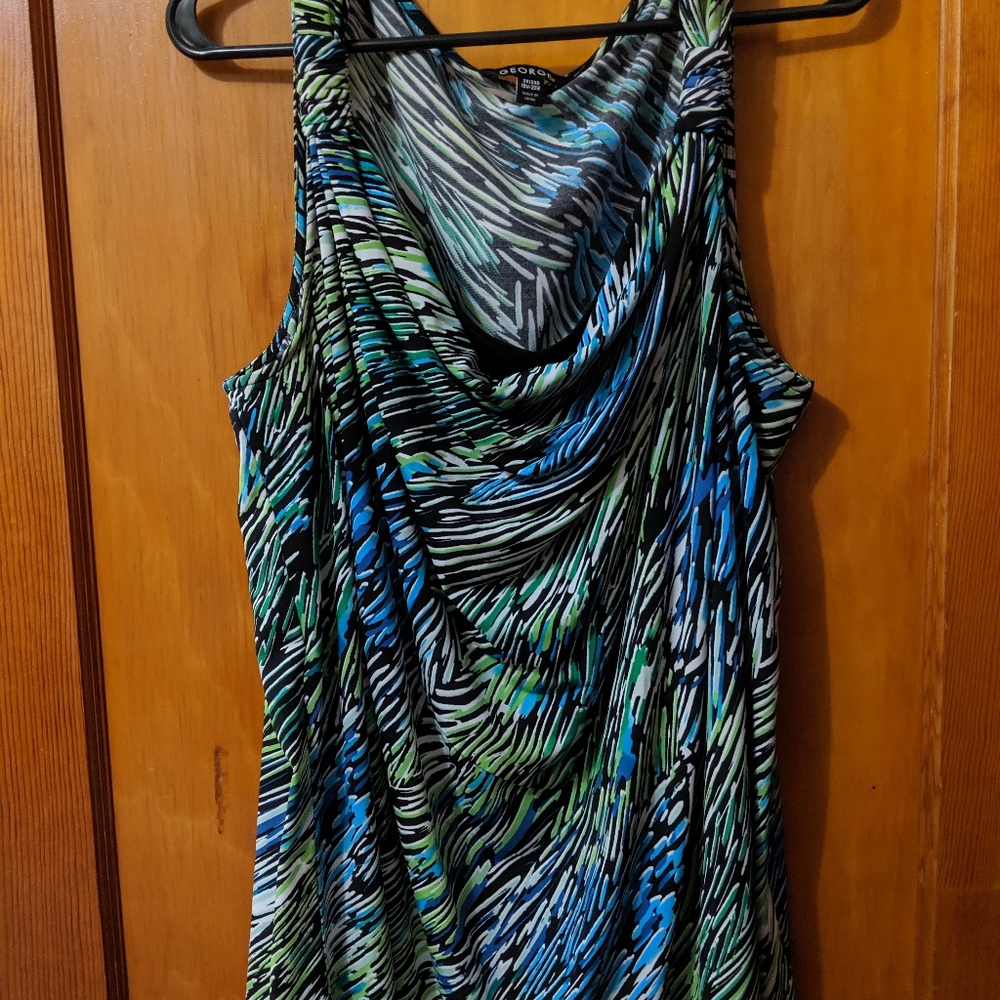 Blue/Green Sleeveless blouse